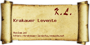 Krakauer Levente névjegykártya
